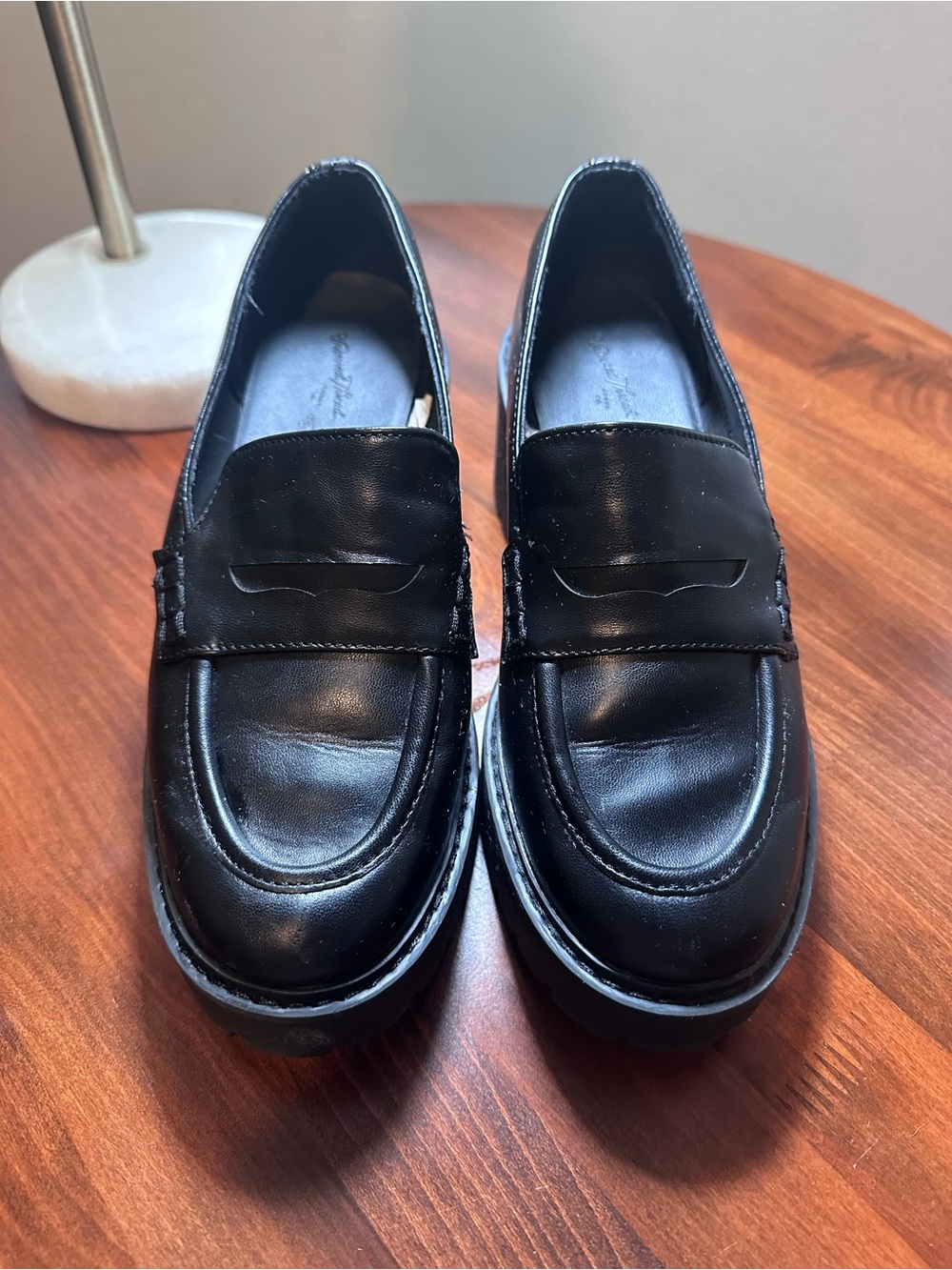Target Black Leather Penny Loafers for Women